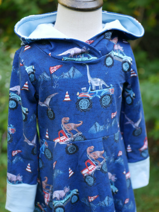 GWM Hooded Dress, Dino Monster Trucks, 3T-6