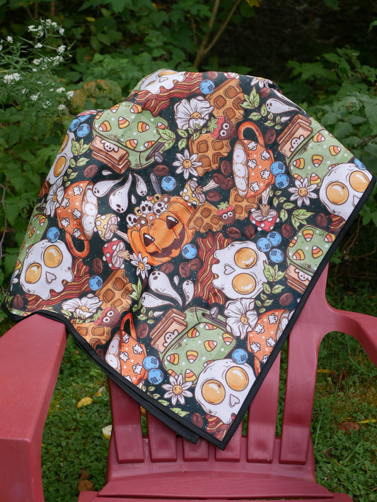 Spooky Breakfast Picnic / Play Mat, Water-resistant Blanket
