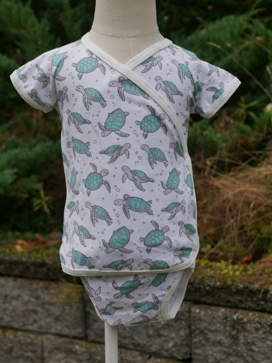 Baby Wrap Onesie, Sea Turtles, 12-18m