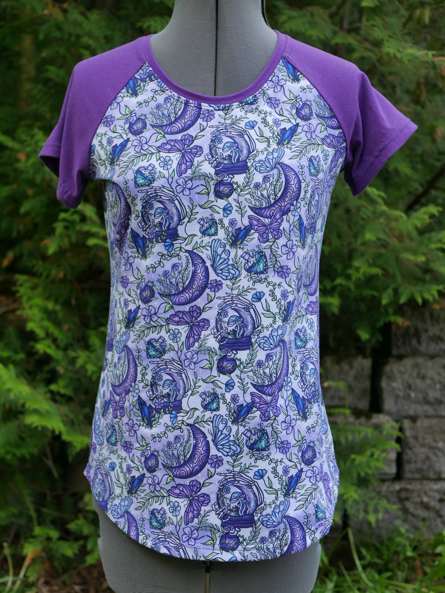 Womens Purple Mystical Moon Raglan