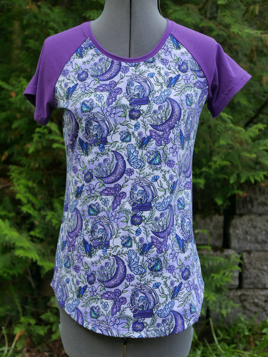 Womens Purple Mystical Moon Raglan