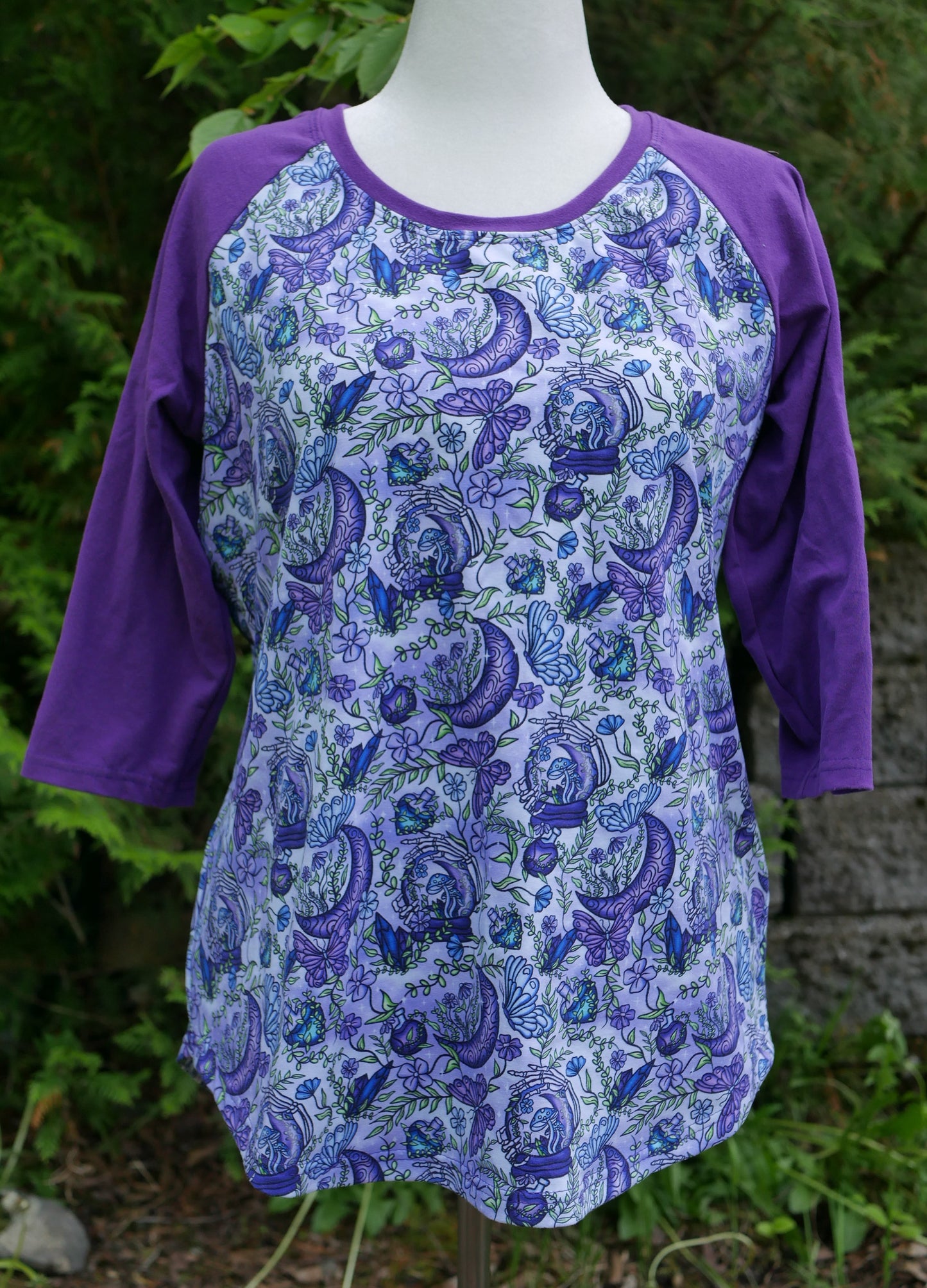 Womens Purple Mystical Moon Raglan