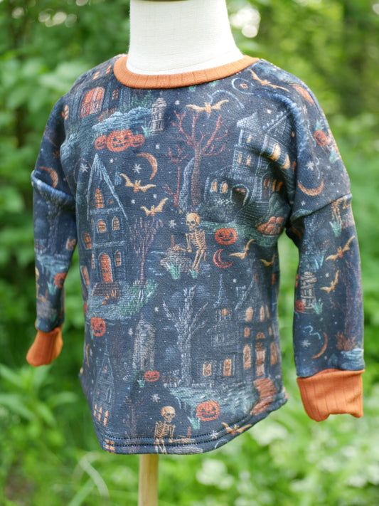 GWM Dolman Haunted House Squish Sweater, 6-18m